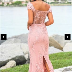 Blush lace  mermaid gown in Size Small